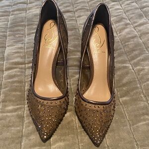 Sam Edelman Dark Brown Embellished Heels